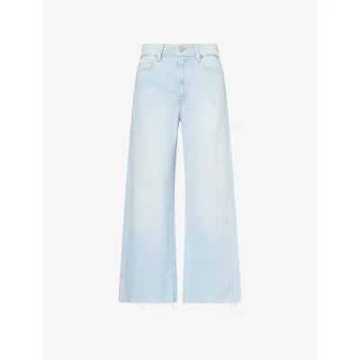 Paige Womens Motif Anessa Raw-hem Wide-leg Denim Jeans In Blue
