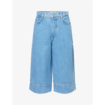 Paige Cropped Eva Gaucho Wide-leg Jeans In Nalani