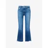 Paige Womens  Colette Cropped Flared Stretch-denim Jeans In Novelist W/ Vesper Hem