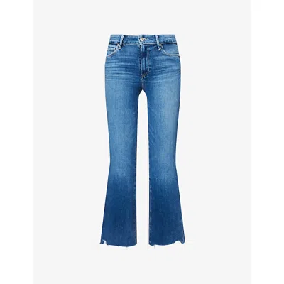 Paige Womens  Colette Cropped Flared Stretch-denim Jeans In Novelist W/ Vesper Hem