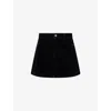 Paige Womens Onyx Rich Velvet Jannelle Velvet Modal-blend Mini Skirt In Black