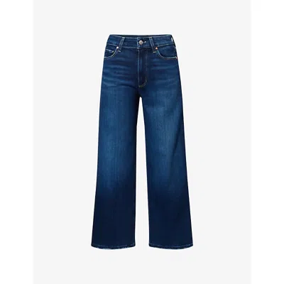 Paige Womens Overdrive Anessa Wide-leg Cotton-blend Jeans In Blue