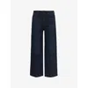 Paige Womens Anessa High-rise Wide-leg Cropped Stretch-denim Jeans Duchess In Duchess