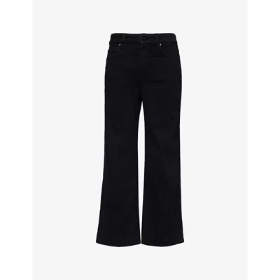 Paige Womens Anessa High-rise Wide-leg Stretch-denim Jeans Black Shadow