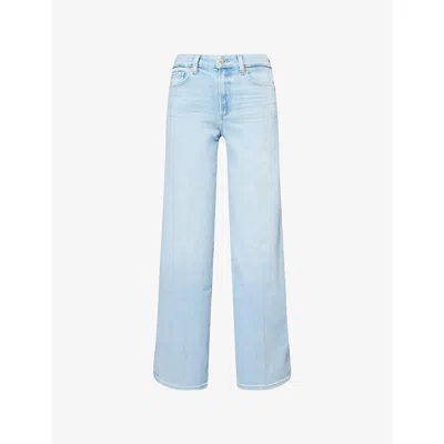 Paige Womens  Anessa High-rise Wide-leg Stretch-denim Jeans In Suki Distressed