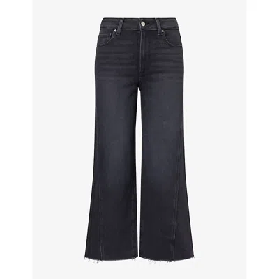 Paige Womens  Anessa Raw-edge Denim Jeans In Black