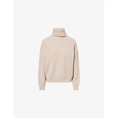 Paige Womens Light Beige Heather Aria Roll-neck Cashmere Jumper