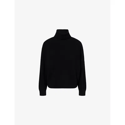 Paige Womens Black Aria Roll-neck Cashmere Jumper