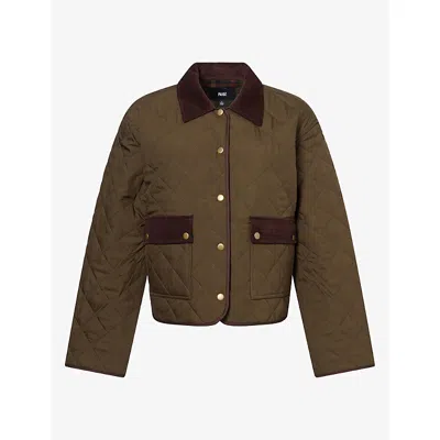 Paige Womens  Caleb Cropped Quilted Jacket In Fern