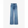 PAIGE WOMENS TIMBRE HARPER HIGH-RISE WIDE-LEG STRETCH-DENIM JEANS