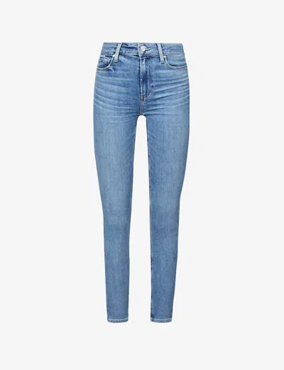 Paige Womens Adventurous Hoxton Ankle Cropped Skinny High-rise Stretch-denim Jeans In Blue