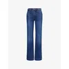 Paige Womens  Leenah Wide-leg Denim Jeans In Blue