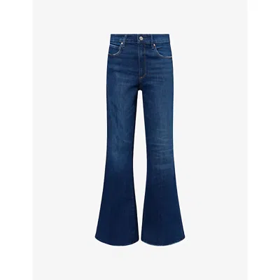 Paige Womens Queen Marlow Flare Denim Jeans In Blue