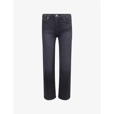 Paige Womens Ink Black Mason Ankle Straight-leg Stretch-denim Blend Jeans