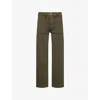 Paige Womens Quincy Straight-ankle-leg Stretch-denim Blend Jeans Vintage Forest Moss In Green