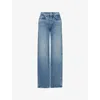 Paige Womens Cruising Sasha 34 Side Seam Snap Denim Jeans In Blue