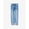 Paige Womens Sasha High-rise Straight-leg Stretch-denim Jeans Walk Of Fame In Walk Of Fame