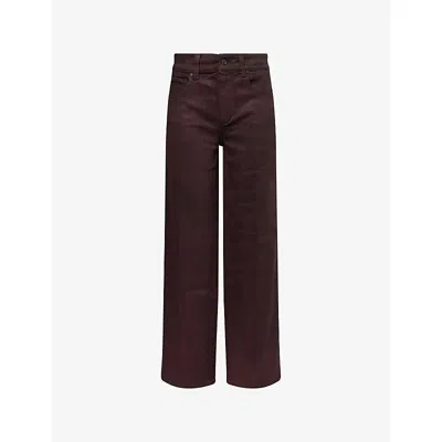 Paige Womens Dark Oxblood Distressed Sasha Straight-leg Denim Jeans In Brown