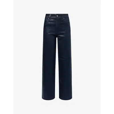 Paige Womens  Sasha Wide-leg Coated Stretch-denim Jeans In Blue