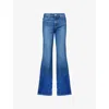 Paige Womens Carver Sofia Mid-rise Flared Denim Jeans In Blue