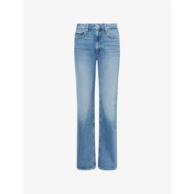 Paige Womens Stevie High-rise Straight-leg Denim Jeans Heroes In Blue