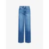 Paige Womens Bookshelf Tatum Wide-leg Stretch-denim Blend Jeans In Multi