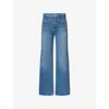Paige Womens Familia Eco Harper Wide-leg High-rise Stretch-denim Jeans In Blue