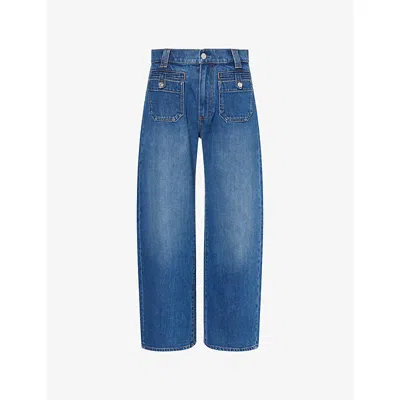Paige Womens Paradox Arellia Ankle Barrel-leg Denim Jeans In Blue