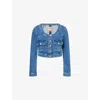 Paige Womens Kiara Crop Stretch-denim Jacket Passage In Blue