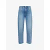 Paige Womens Poet Alexis Barrel-leg Denim Jeans In Blue