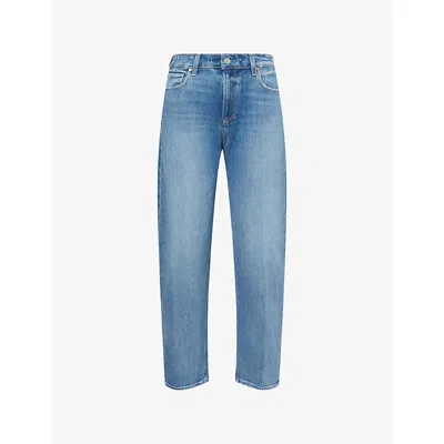 Paige Womens Poet Alexis Barrel-leg Denim Jeans In Blue