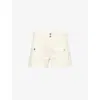 Paige Womens Quartz Sand Olivia High-rise Cargo Denim Shorts In Multi