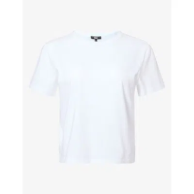 Paige Womens Rhodes Cropped Cotton T-shirt White