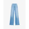 PAIGE WOMENS RUMORS W/ ROCK HEM PORTIA 32' WIDE-LEG DENIM JEANS
