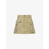 Paige Womens Sage Kayla High-rise Utility Cotton-blend Mini Skirt In Sage