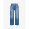 Paige Womens Buckingham Sasha Wide-ankle-leg Stretch-denim Blend Jeans In Blue