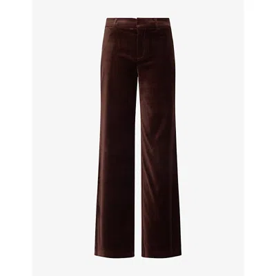 Paige Womens Sasha Wide-leg Velour Jeans Burgundy