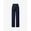 Paige Womens Skye Straight-leg Denim Trousers Saville In Blue