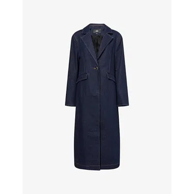 PAIGE WOMENS PAIGE SYMONE NOTCH-LAPELS DENIM COAT