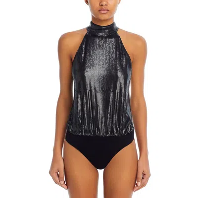 Paige Womens Sequined Body Suit Jumpsuit In Black