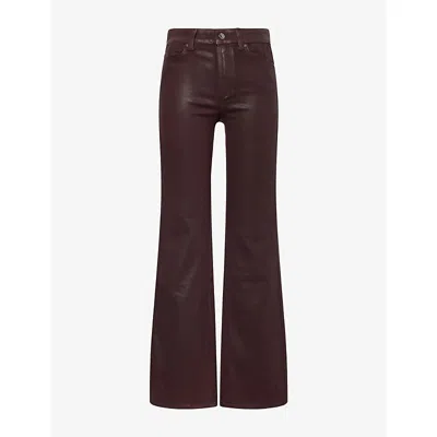 Paige Womens Sofia Flared-leg Cotton-blend Jeans Wild Mulberry Luxe In Burgundy