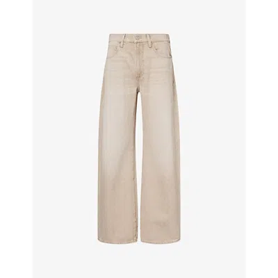 Paige Womens Soft Sepia Arellia Barrel-leg Denim Jeans In Neutral