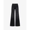 Paige Womens Solstice Black Sofia Mid-rise Flared Denim Jeans In Black