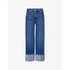 Paige Womens Sound Check Sasha Folded-cuffs Stretch-denim Jeans In Blue
