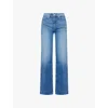 Paige Sasha High Rise Wide Jeans In Stefania Distressed In Stefania Distressed