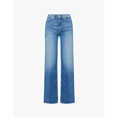 PAIGE WOMENS STEFANIA DISTRESSED SASHA WIDE-LEG HIGH-RISE STRETCH-DENIM JEANS