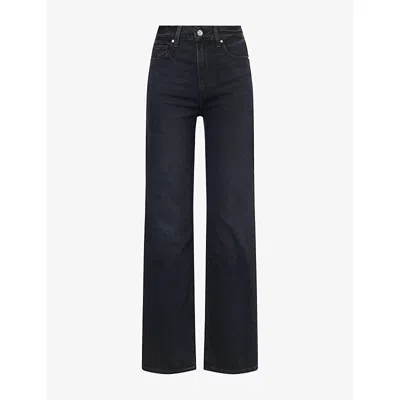 Paige Womens Stevie High-rise Straight-leg Denim Jeans Black Void