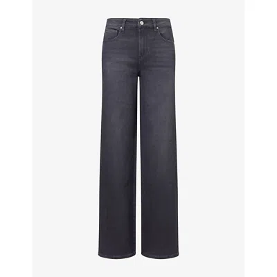 Paige Womens Tatum Wide-leg Denim Jeans Ink Black In Blue