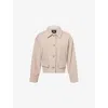 Paige Womens Taupe Multi Alfie Cropped Wool Jacket In Neutral