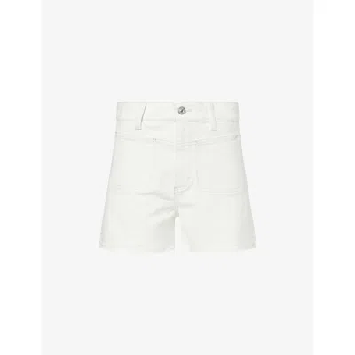 Paige Womens Toasted Ecru Dani High-rise Denim Shorts In White